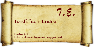 Tomásch Endre névjegykártya