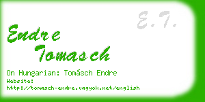 endre tomasch business card